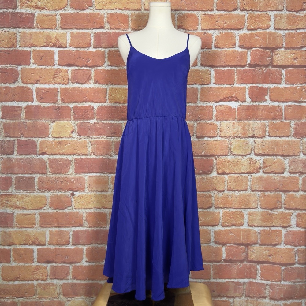 Yumi Kim Blue Midi Dress Size XS Spaghetti Straps Flowy Formal Cocktail Stretch
